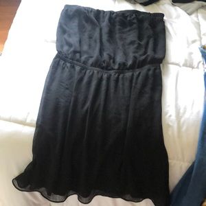basic strapless sheer mini dress